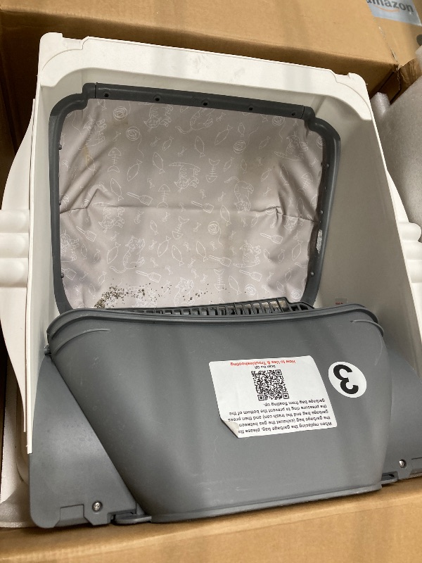 Photo 1 of ***Missing lower bin
Automatic Cat Litter Box Self Cleaning - App Control, Open-Design, Smart Health Monitor, Suitable for Medium Cats and Kittens, Anti-Pinch Safety, Quiet Operation, A Trusted Companion for Life - White
