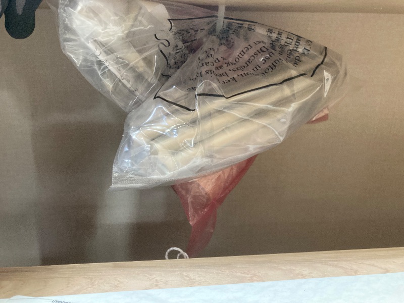 Photo 1 of *Missing font legs* *Hardware inside drawer* Signature Design by Ashley Cadmori Casual Bohemian Dresser with Post Legs and 6 Drawers, Replicated Marble Top, Wood, 35" High, White and Light Brown Finish