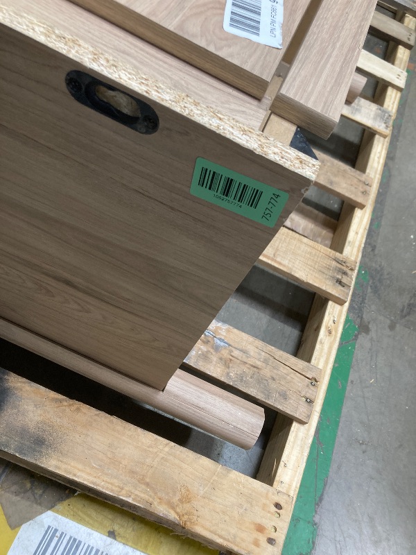 Photo 1 of *Missing font legs* *Hardware inside drawer* Signature Design by Ashley Cadmori Casual Bohemian Dresser with Post Legs and 6 Drawers, Replicated Marble Top, Wood, 35" High, White and Light Brown Finish