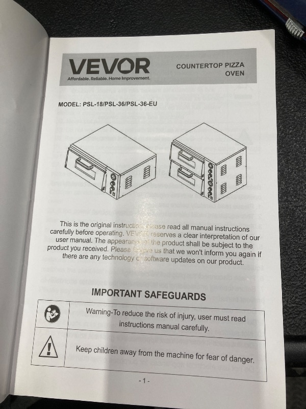 Photo 1 of *PARTS ONLY/SELLING AS IS* *Major dent in side/temp gauge is broken* VEVOR Countertop Pizza Oven