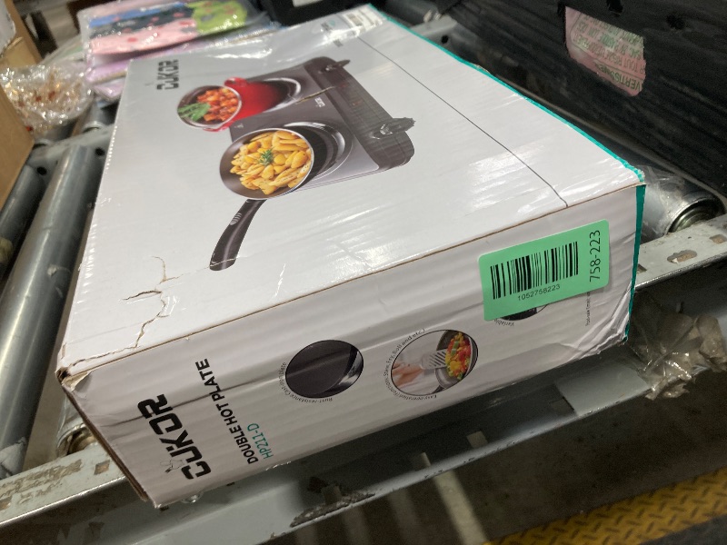 Photo 1 of *USED* CUKOR Double Cast Iron 2 Burner, 1800W Countertop Burner, Dual Electric Stove Burners, Portable Double Burner for Cooking