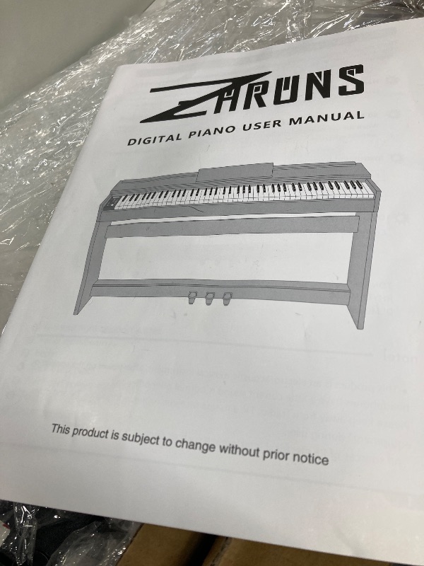 Photo 1 of *Scratches* ZHRUNS Digital Piano 88 Key Full-Size Weighted Keyboard, Wooden Classic Upright Electric Piano with Headphone Jack, Piano Stand, 3 Pedal, Suitable for Beginner, Professional