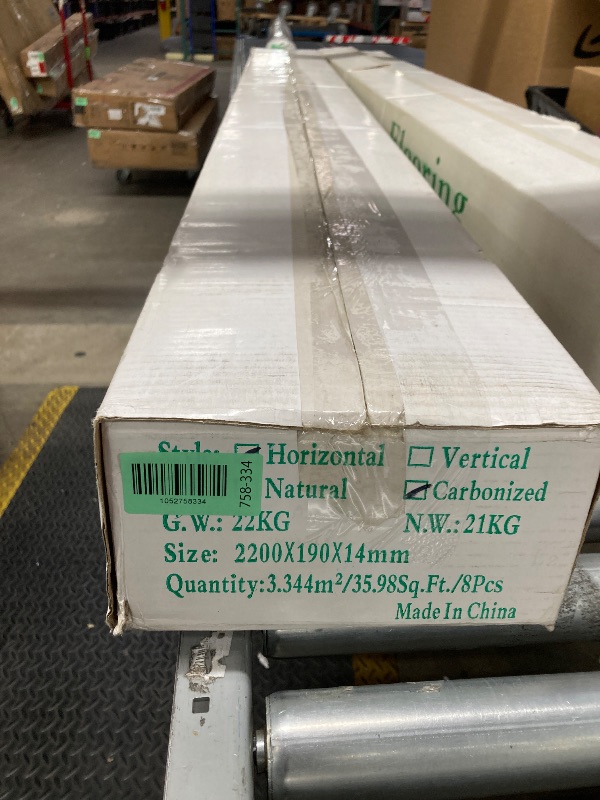 Photo 1 of **ONE BOX OF 8 PIECES****AMERIQUE Prefinished Engineered Bamboo Floor Glueless Click Horizontal Carbonized, Premium Grade, 7-1/2" X 9/16" X 86" with 4.5MM Top, 35.98SF/Ctn,