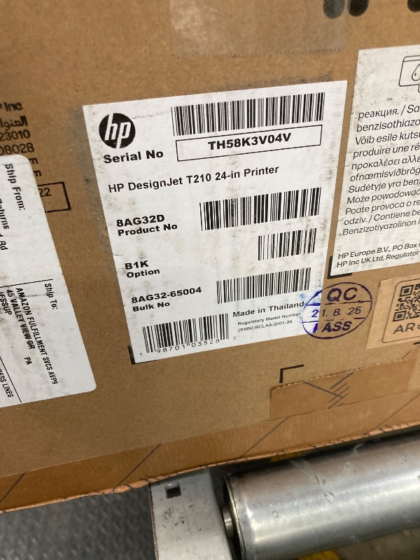 Photo 1 of *Cord missing to test?* HP DesignJet T210 Large 24-inch Color Plotter Printer for Easy Wide CAD & Poster Prints (8AG32D)