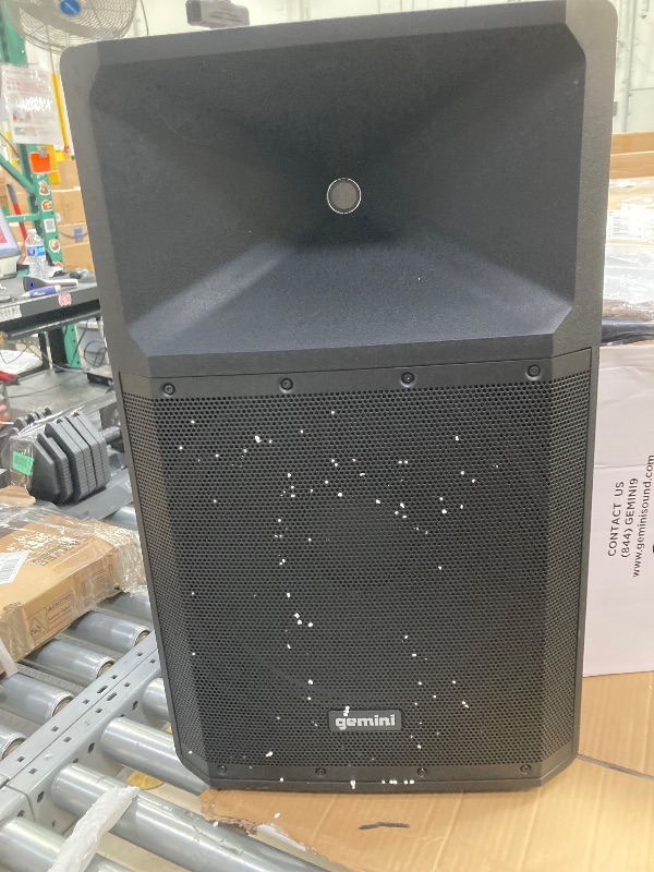 Photo 1 of *Cracked/broken top corner* Gemini 15 Inch Powered PA Speaker - 2200W Bluetooth PA Speaker with Mixer, XLR Inputs, Active DJ Speakers for Parties Events (GSP-2200)