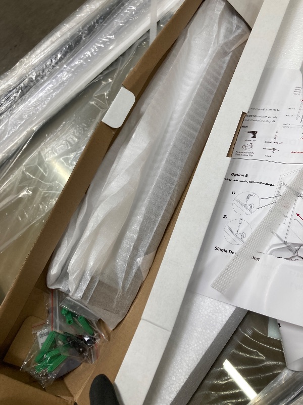 Photo 1 of *Damage to box* MoSweet Milano Double Sliding Shower Door, 60 in.W x 74 in.H Framed Shower Door 5/16"(8mm) Clear Tempered Glass, 18 inch Pull Handle, Stainless Steel Hardware, Matte Black Finished