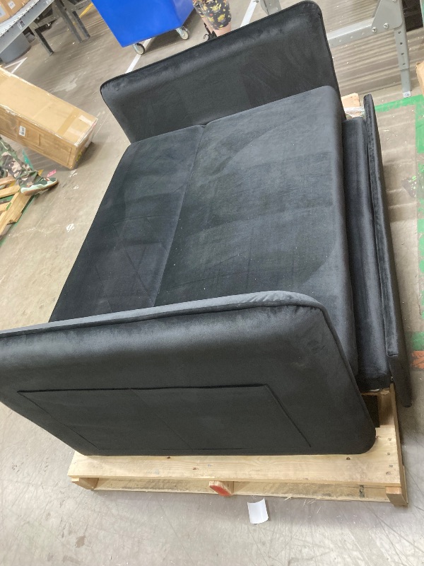 Photo 1 of *Pieces missing* Convertible Sleeper Sofa, black