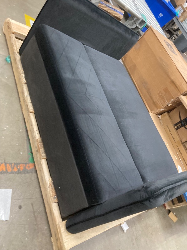 Photo 1 of *Pieces missing* Convertible Sleeper Sofa, black