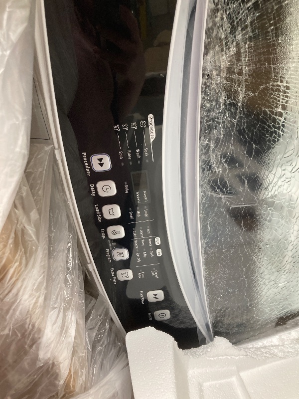Photo 1 of *Replace glass top/shattered* BLACK+DECKER 3.0 Cu. Ft. Portable Washer, 26.5 lb. Capacity Washing Machine, 6 Cycles, Quick Connect Sink Adapter and Drain Hose Included, Transparent Lid & LED Display, BPW30MW, White