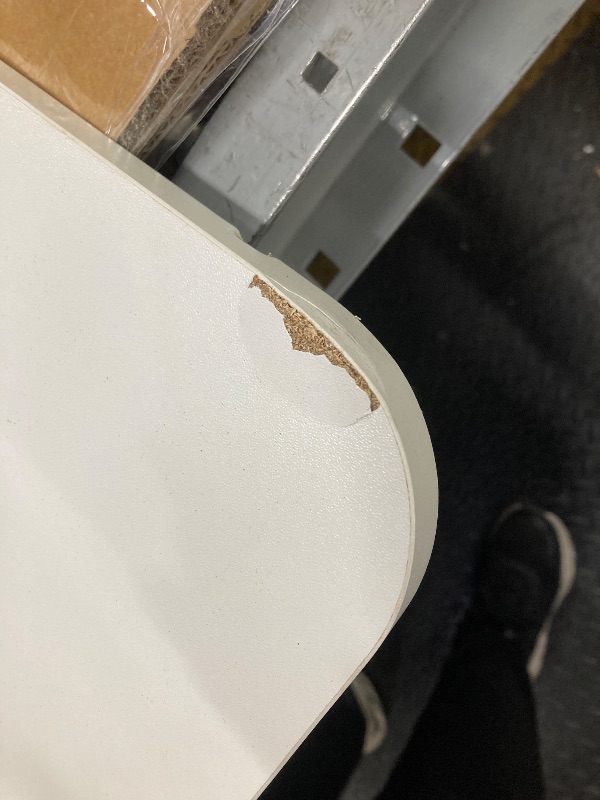 Photo 1 of *Chipped* Curved Corner Table top, White