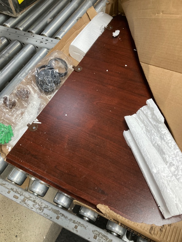 Photo 1 of *Chipped* OfficeWorks by Sauder Affirm 60'' Desk Shell, L: 59.06'' x W: 29.53'' x H: 29.29'', Classic Cherry