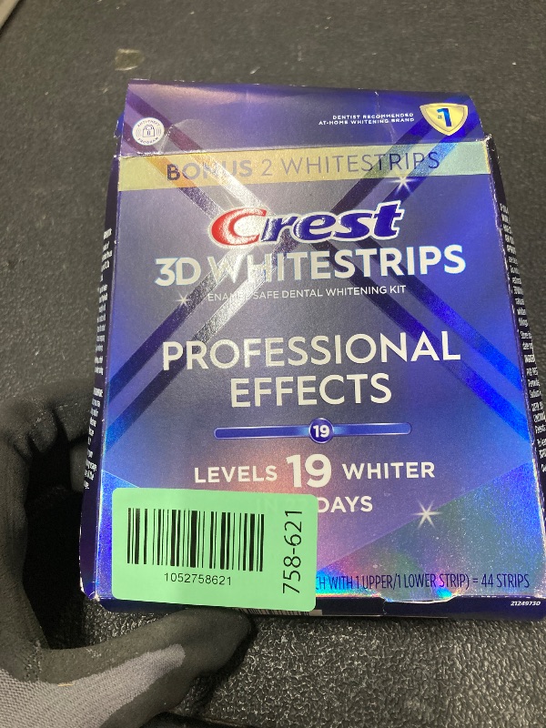 Photo 1 of *Exp 08/05/2027Crest 3D Whitestrips Professional Effects – Teeth Whitening Kit, 22 Treatments (20 + 2 Bonus), Each with 1 Upper/1Lower, 44 Strips – Crest 3DWhite Teeth Whitening Strips