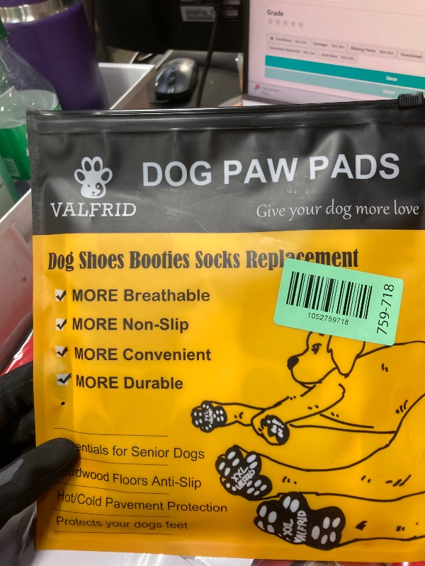 Photo 1 of ?VALFRID Dog Paw Pads for Dogs Traction,Toe Grips for Senior Dogs,Paw Stickers Strong Adhesive,Provides Traction on Slippery Hardwood Floor Multicolor XXL 48 Pieces