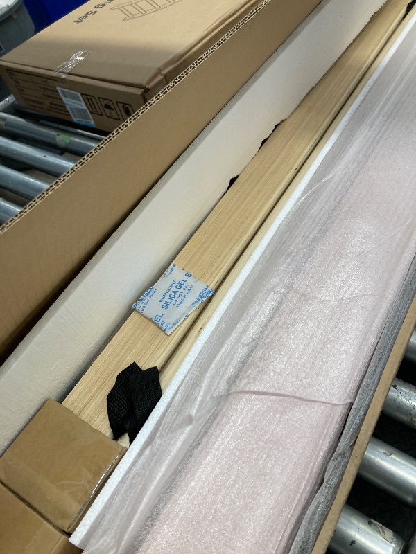 Photo 1 of *Damage to box* Max & Lily Classic Twin Floor Bed, 79.75 Inches, Solid Wood Low Bed Frame for Kids, Modern Floor Bed for Bedroom, Blossom