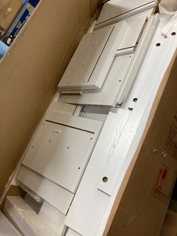Photo 1 of *Chipped* Viaozutis Vanity Desk with a Mirror and Lights?with Chair and Four Drawers, Three Adjustable Lighting Modes?with Power Outlet and Sliding LED Mirror,Bedroom Vanity Desk (White)