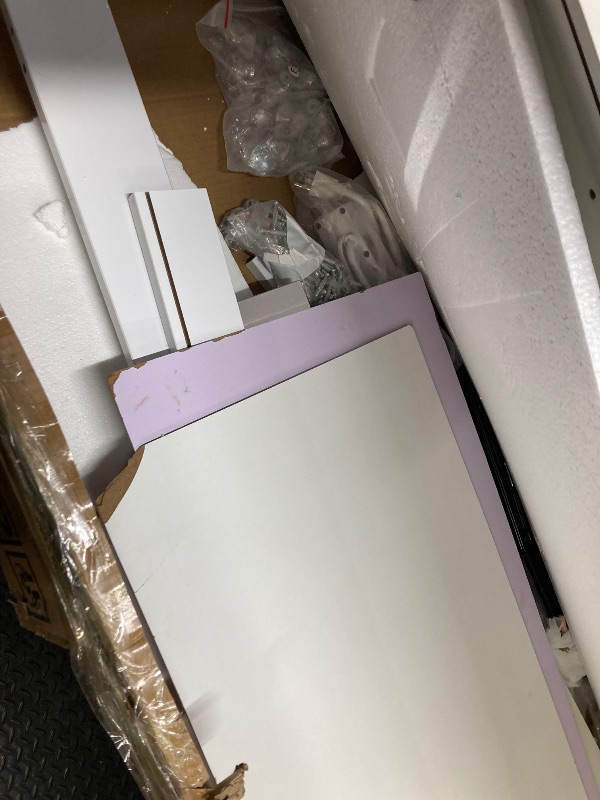Photo 1 of *BOXES 1-3* *Piece broken* Boahaus Elara Extra-Large Vanity Desk with LED Mirror – Complete Makeup Station with Integrated Power & Built-in Speakers