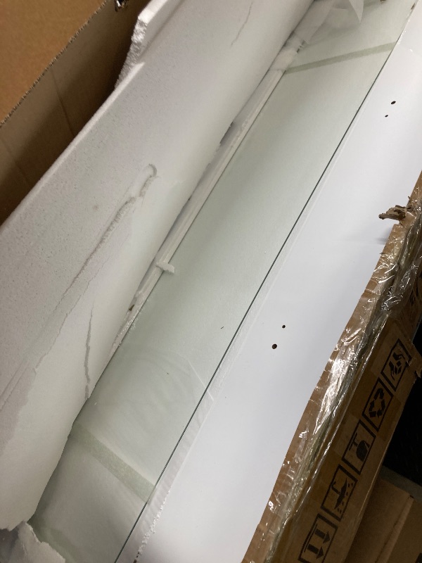 Photo 1 of *BOXES 1-3* *Piece broken* Boahaus Elara Extra-Large Vanity Desk with LED Mirror – Complete Makeup Station with Integrated Power & Built-in Speakers