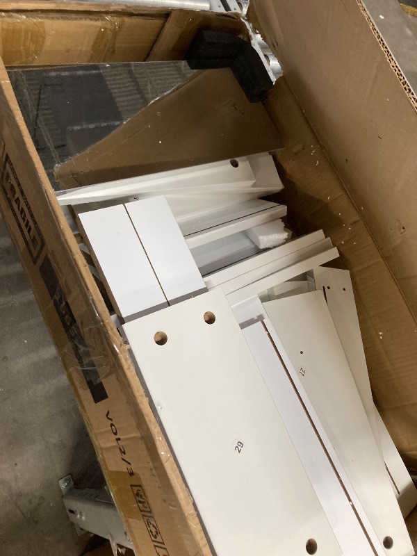 Photo 1 of *BOXES 1-3* *Piece broken* Boahaus Elara Extra-Large Vanity Desk with LED Mirror – Complete Makeup Station with Integrated Power & Built-in Speakers