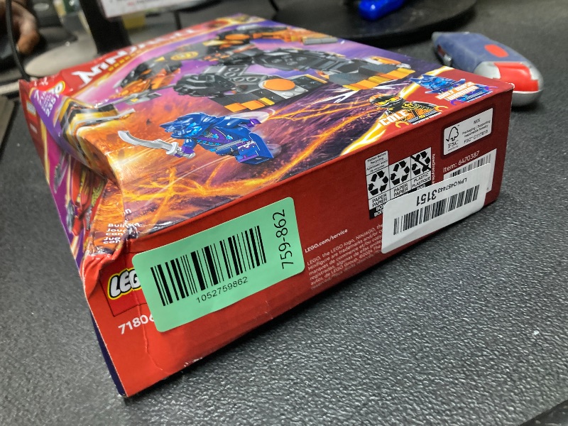 Photo 1 of *Damage to box* LEGO NINJAGO Cole’s Elemental Earth Mech Mini Ninja Toy, Customizable Action Figure Adventure Toy with Cole and Wolf Warrior Minifigures, Ninja Gift for Boys, Girls and Kids Ages 7 and Up, 71806
