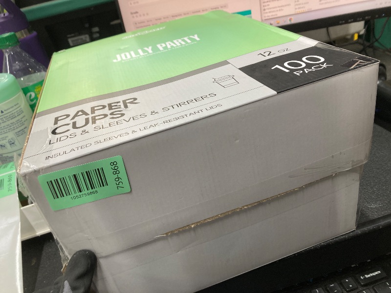 Photo 1 of [100 Pack] 12 oz Paper Coffee Cups, Disposable Paper Coffee Cup with Lids, Sleeves, and Stirrers, Hot/Cold Beverage Drinking Cup for Water, Juice or Tea, Suitable for Home, Shops and Cafes