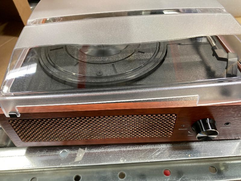 Photo 1 of **LID NOT CONNECTED**Vinyl Record Player Turntable with Built-in Bluetooth Receiver & 2 Stereo Speakers, 3 Speed 3 Size Portable Retro Record Player for Entertainment and Home Decoration