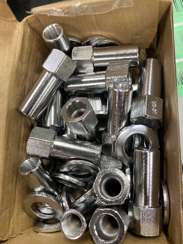 Photo 1 of 1/2"-20 Wheel Lug Nut for Cragar for SST Mag with Center Washer Open Ended, 13/16” Hex 2.01” Total Length (20PCS)