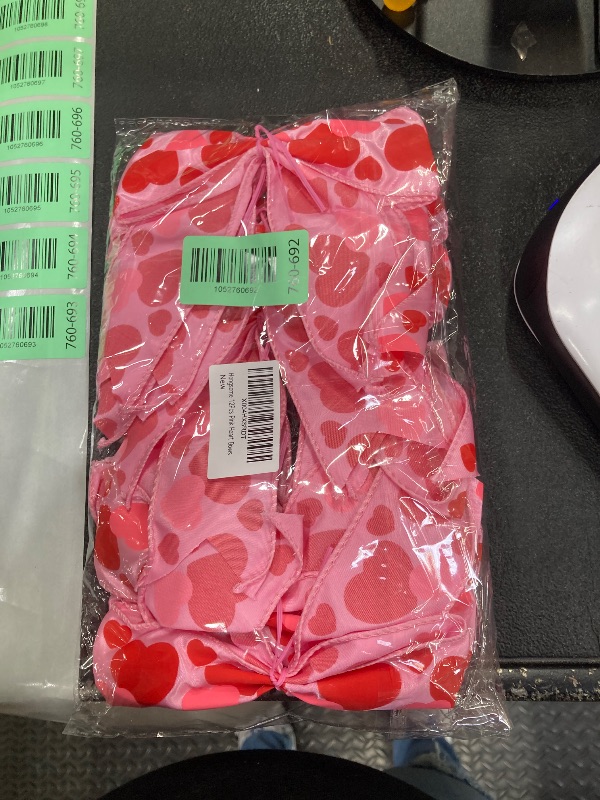 Photo 1 of 12 Pcs Valentines Tree Bows Decorations,6 Inch Valentine Ornaments with Heart for Tree Home Party Front Door Wedding Holiday Decor Red Pink