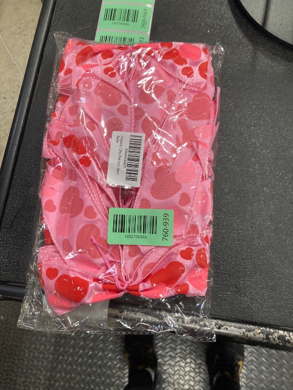 Photo 1 of 12 Pcs Valentines Tree Bows Decorations,6 Inch Valentine Ornaments with Heart for Tree Home Party Front Door Wedding Holiday Decor Red Pink