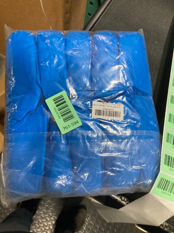 Photo 1 of [SAILYLENCEY]Disposable Shoe Covers,100 Counts(50 pairs), Non-slip, Thickening, Breathable, Elastic Ankle and Easy to wear, Blue,large size, Maximum suitable for men's size 11 and women's 13 (100)