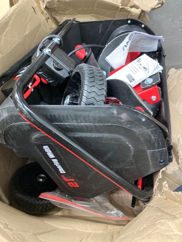 Photo 1 of ***Missing parts, damaged***AMERISUN 21-Inch Electric Snow Blower, 15 Amp Corded Snow Thrower with LED Headlight, 180° Adjustable Chute, Rubber Auger, 30-Foot Snow Throw Distance for Driveways, Sidewalks, Walkways & Patios***Missing parts, damaged***