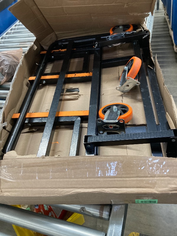 Photo 1 of ***missing parts **Folding Drywall Cart,2500 lbs Capacity Heavy Duty Drywall Dolly with Rubber Swivel Casters,Foldable Portable Panel Cart for Warehouse, Job Site, Garage