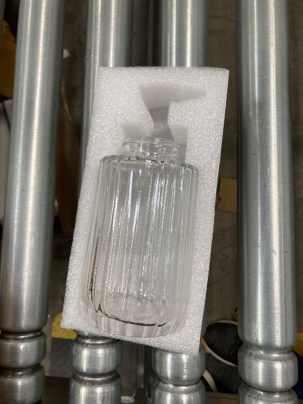 Photo 1 of ***MISSING PUMP*** Easy Tang Glass Foaming Soap Dispenser, 12 OZ Vintage-Inspired Modern Glass Refillable Bottle, Hand Soap for Bathroom Countertop and Kitchen