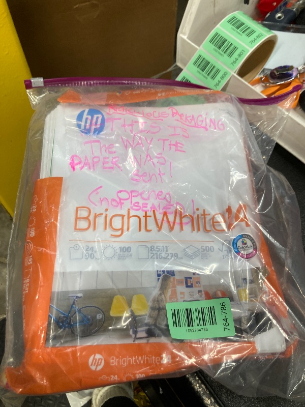 Photo 1 of **DAMAGED-OPENED PACKAGE***HP : Inkjet Paper, White, Letter, 500 Sheets -:- Sold as 2 Packs of - 500 - / - Total of 1000 Each