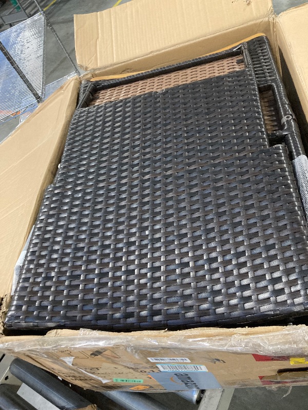 Photo 1 of 1 Chair Shintenchi  Chair with Soft Cushions for Backyard, Deck and Garden, Brown Rattan