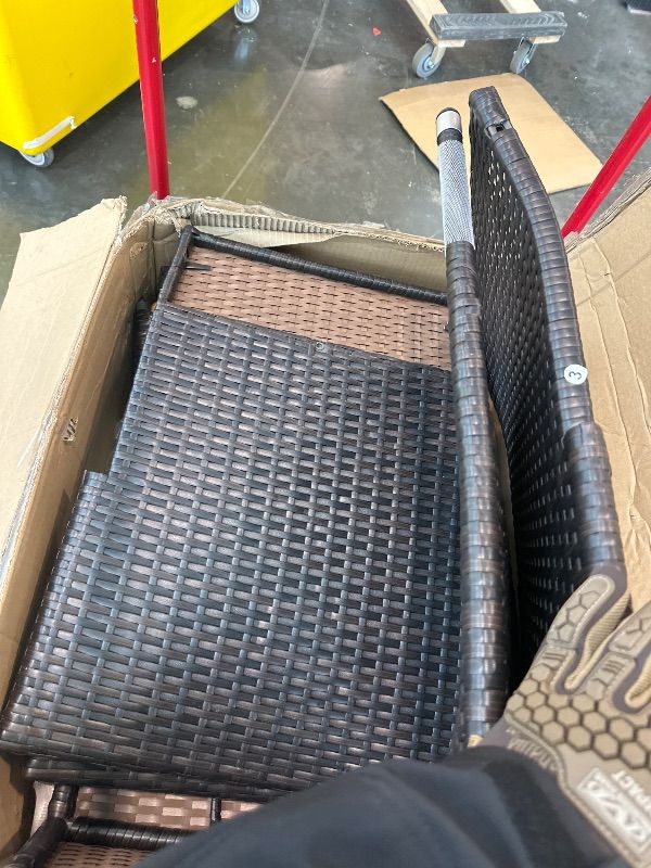 Photo 1 of 1 Chair Shintenchi  Chair with Soft Cushions for Backyard, Deck and Garden, Brown Rattan