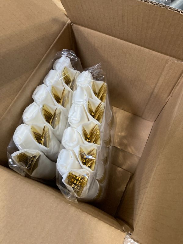 Photo 1 of *USED*
Joyido Guests Pre Rolled Gold Plastic Silverware Sets - Heavy Duty Gold Cutlery - Include Wrapped Disposable Utensils with Napkins for Parties, Dinners & Weddings