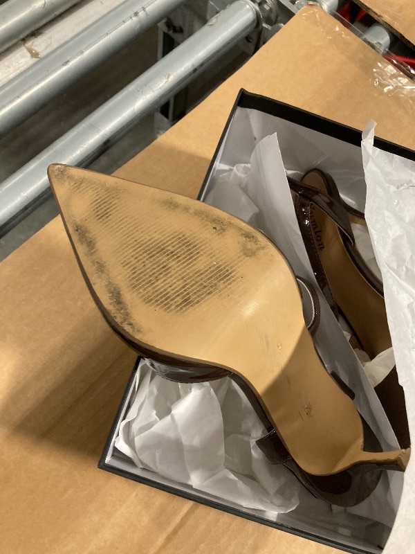 Photo 1 of *USED*
Yumlon Closed Toe Slingback Heels Wedding High Stiletto Heel for Women 3.3 Inch Ankle Strap Pointed Toe Pumps Prom Dress Bride Shoes for Dinner Party Sexy Glossy Brown 9