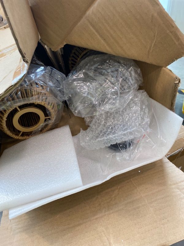 Photo 1 of **SEE CLERK NOTES**ROTTOGOON Dimmable Boho Floor Lamp - 3 Light Farmhouse Rattan Floor Lamp for Living Room, Industrial Tree Floor Lamps with 3 X 6W LED Bulbs, Rustic Standing Tall Lamp for Bedroom, Office, 68", ORB