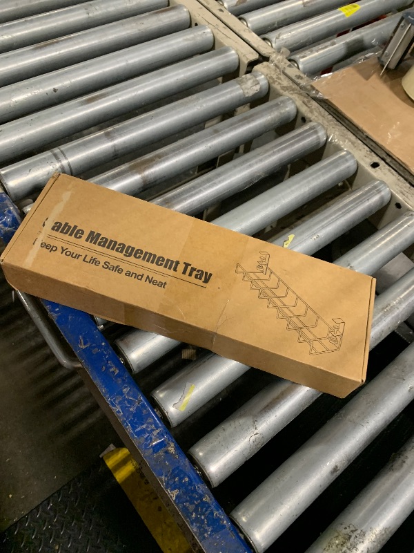 Photo 1 of 2 Pack Cable Management Under Desk Tray, Xpatee 31.4" No Drill Wire Organizers with Upgraded Clamp, Metal Cord Organization, PC Cable Management Rack, White