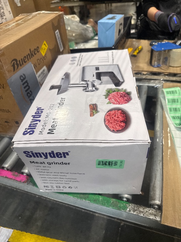 Photo 1 of ***VERY USED*** Sinyder Electric Meat Grinder,3000 Max Heavy Duty Stainless Steel Meat Mincer with 2 Blades,3 Grinding Plates,3 Sausage Stuffer Tubes & Kubbe Kit for Home & Kitchen Using