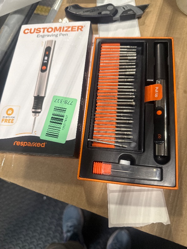 Photo 1 of Resparked Customizer Engraving Pen (Formerly Culiau): Ultimate Cordless Portable Tool for Artists & DIYers - Engrave 50+ Surfaces - Beginner Friendly - Rechargeable - Free 30 Bits & Mastery Guide