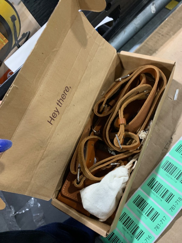 Photo 1 of C Coiro Leather Camera Strap for One Camera - Professional Padded Single Leather Harness Shoulder Strap with Sd Card Holder & Battery Holder, Quick Release Gear for DSLR/SLR, Tan