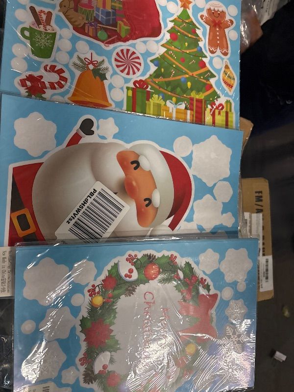 Photo 1 of ***DIFFERENT COLOR**LOOK AT LIVE PHOTO**
9 Sheets 200+Pcs Christmas Window Stickers Xmas Decals Decorations for Glass Snowflake Santa Claus Reindeer Window Cling Sticker for Holiday