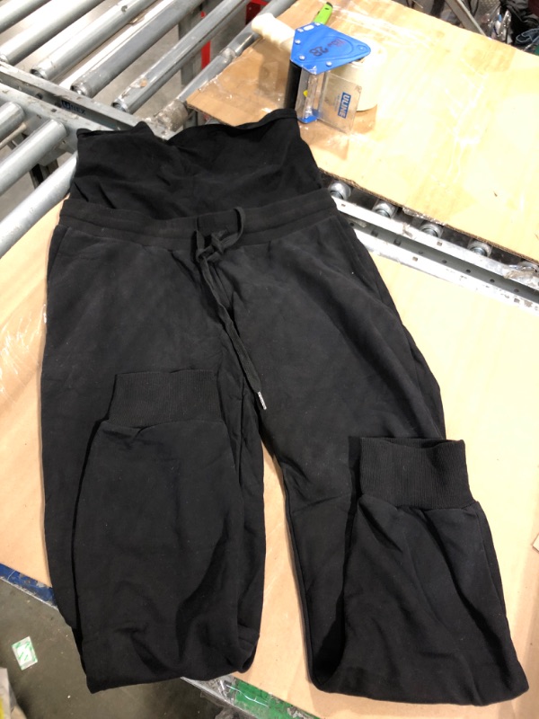 Photo 1 of [Wash first] Foucome Maternity Fleece Lined Pants Winter Thermal Pregnancy Joggers Comfy Casual Sweatpants Black, M
