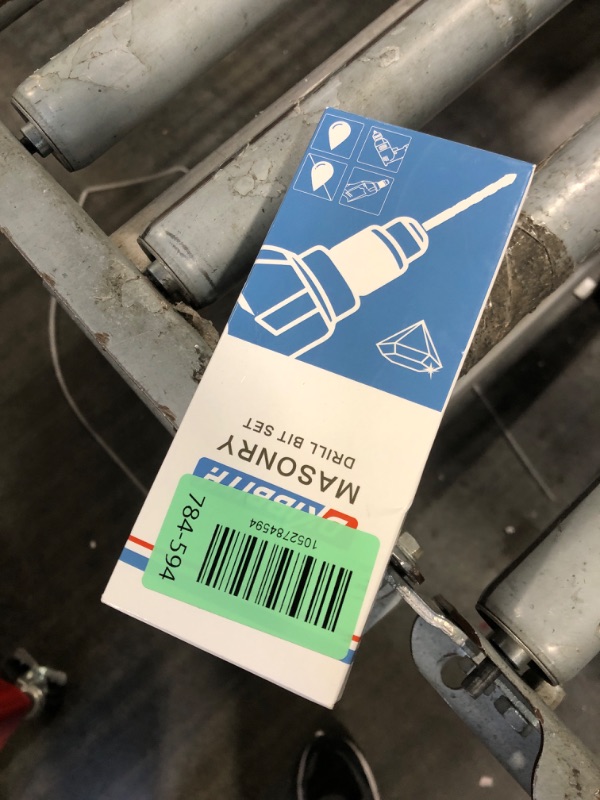 Photo 1 of 10-Piece Masonry Drill Bit Set for Concrete Tile Glass Ceramic Brick,1/8 to 1/2 Inch Drilling Bits with Triangle Handle,Tungsten Steel Alloy Tip.?Black?