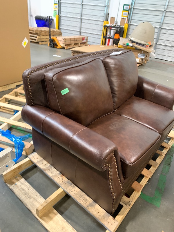 Photo 1 of  ** SIMILAR** Abbyson Living Austin Leather Loveseat - Traditional Design, Nailhead Trim, Brown