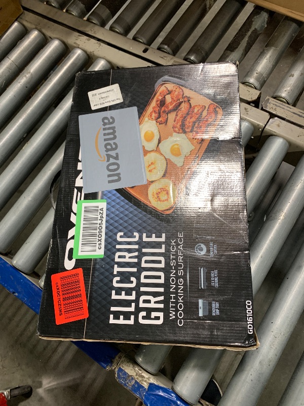 Photo 1 of OVENTE Electric Griddle with 16 x 10 Inch Flat Non-Stick Cooking Surface, Removable and Adjustable Temperature Control, Indoor Grill for Instant Breakfast, Pancakes, Eggs or Burgers, Copper GD1610CO