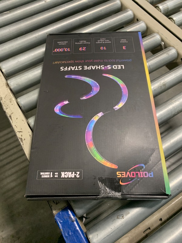 Photo 1 of POILOVES LED POI Staffs S-Shape with 241 Color Light Modes USB Rechargeable Magic LED S-Staffs Customized Colors, Profound Visual Effect