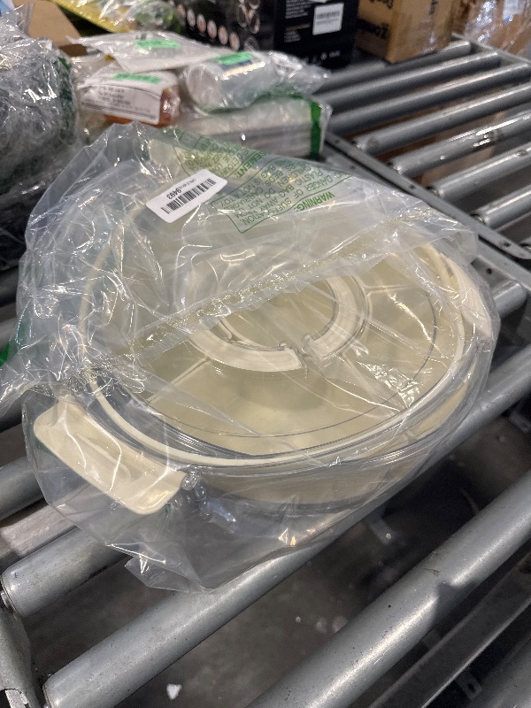 Photo 1 of ***WARPED LID***Divided Rotating Serving Tray with Lid and Handle, Portable Snackle Box for Fruits Snacks Veggie Charcuterie, Clear Lazy Susan Organizer and Fridge Storage Container for Adults Child (1PCS,12" L