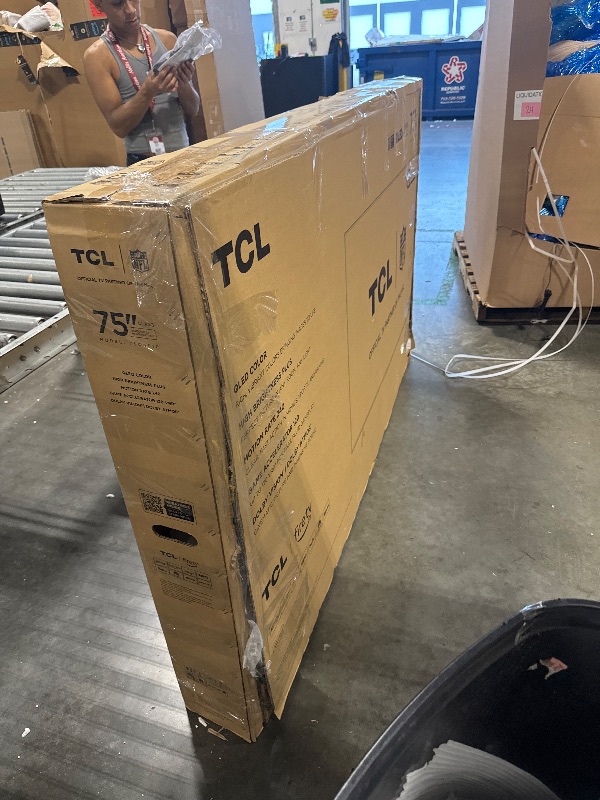 Photo 1 of ***** TURNS ON PERFECTLY****** TCL 75-Inch Class Q65 QLED 4K Smart TV with Fire TV (75Q651F, 2024 Model), Dolby Vision, HDR PRO+, Dolby Atmos, Alexa Built-in with Voice Remote, Apple AirPlay 2 Compatibility, Streaming Television